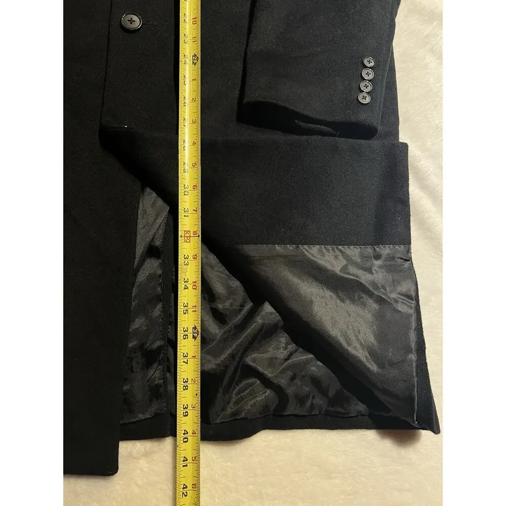 Kenneth Cole Mens 44L Dark Navy Blue Walking Topcoat Overcoat - Picture 13 of 15